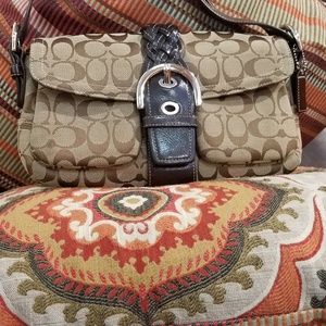 Coach Handbag Tan & Brown Leather
